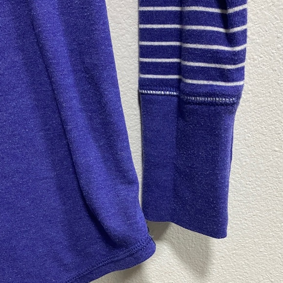 Eddie Bauer Striped Sleeve Lightweight Hoodie Purple Indigo‎ Blue XS - Picture 6 of 9